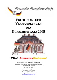 Protokoll „Burschentag“ 2008