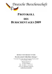 Protokoll „Burschentag“ 2009