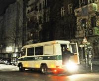 Riot Police van in Rigaer Street