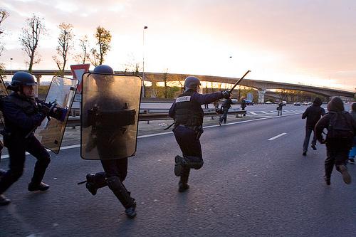 Demonstration im Abschiebelager Vincennes im November 2008 