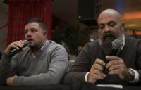 Sebastien Manificat und Gianluca Ianonne auf der 1. national-revolutionären Konferenz am 22.11.2014 in Paris