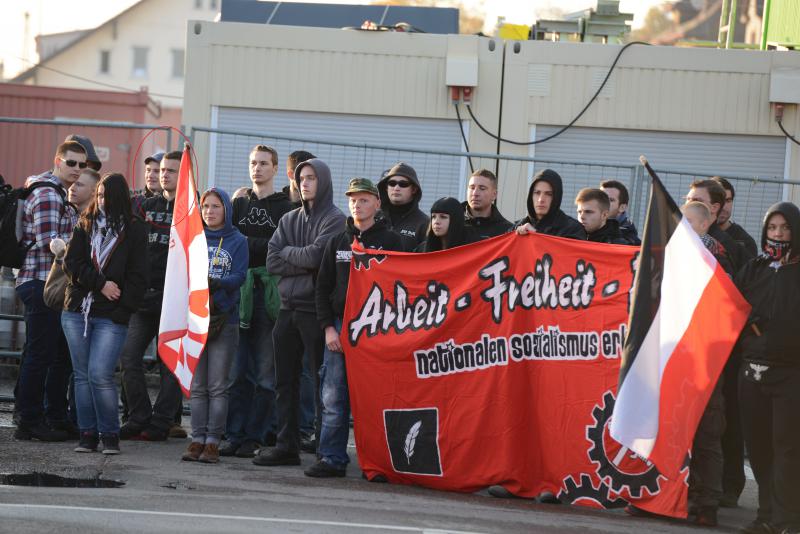 Fabian Koeters und Marius Geiger Naziazufmarsch 12.10.2013 Göppingen