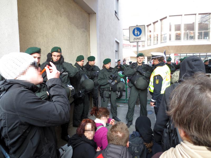 8.März 2014 Heilbronn, Polizeikessel Kirchhöfle