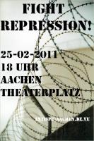 Plakat zur Demo gegen Repression in Aachen