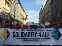 Die Demo ging über das Schlesische Tor bis zum Lausitzer Platz. Dort griff die Polizei die Demonstration an.