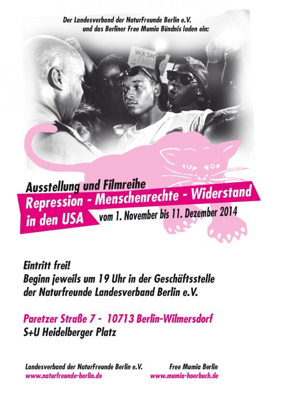 "Repression - Menschenrechte - Widerstand"  Ausstellung + Filmreihe zur Masseninhaftierung in den USA