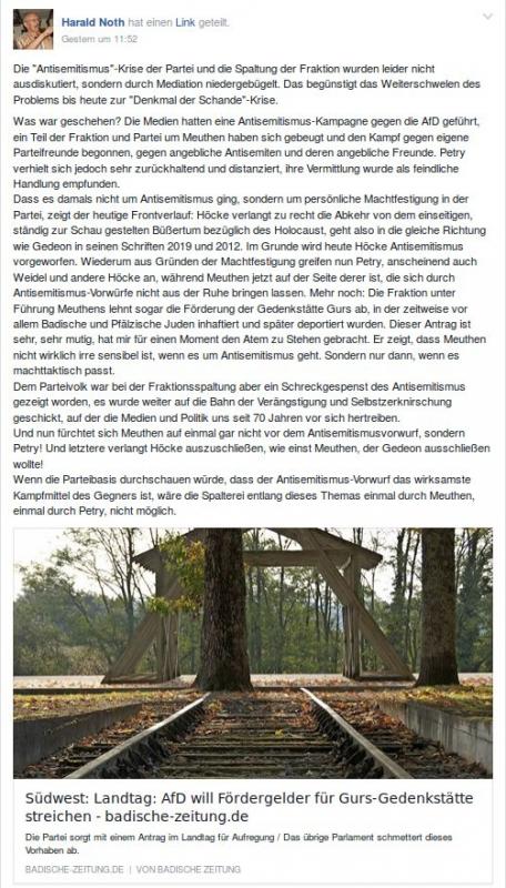 Harald Noth über den Antrag, Fördergelder für die Gurs-Gedenkstätte zu streichen, über Höcke und Gedeon, 23.01.2017