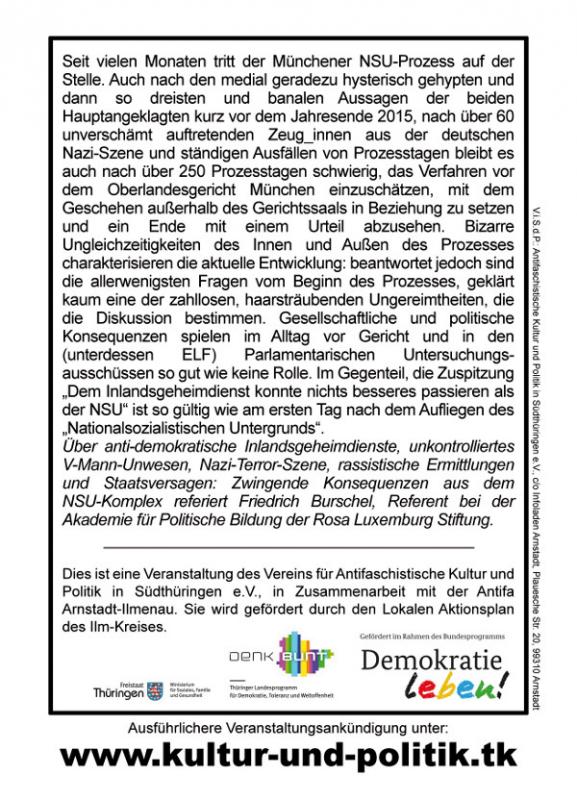 NSU: Vortrag und Diskussion