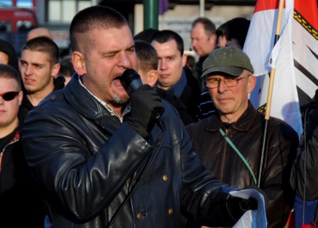 Beim NPD-Aufmarsch in Fulda 2008 mit Thorsten Heise (rechts Quabeck)