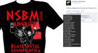 Neonazi Christian Schöndorfer präsentiert neues Anti-Antifa Shirt. Dem Berliner NSBM Netzwerk gefällts: Hendrik Möbus, Manuel Marmillot, Dennis Weber, etc.