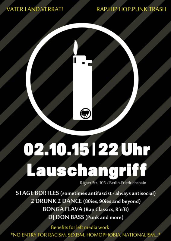 Soli-Party: Vater.Land.Verrat! Flyer