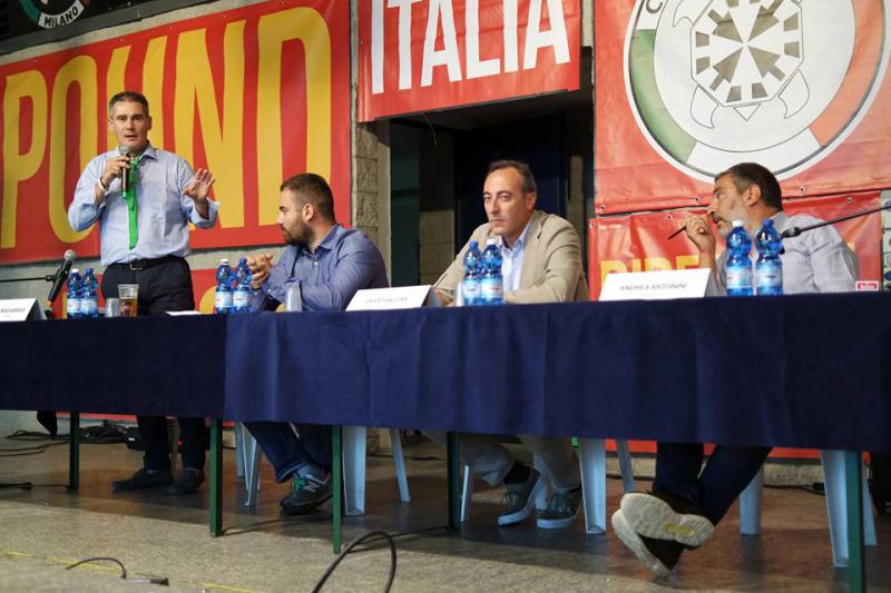 Paolo Grimoldi (Lega Nord), Alberto"Zippo" Palladino (?),  Giulio Gallera (Forza Italia), Andrea Antonini (CasaPound Italia)Direzione Rivoluzione 2015 