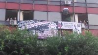Solidarität-Demonstration auf der Egnatia vor dem SYRIZA-Büro in Thessaloniki
