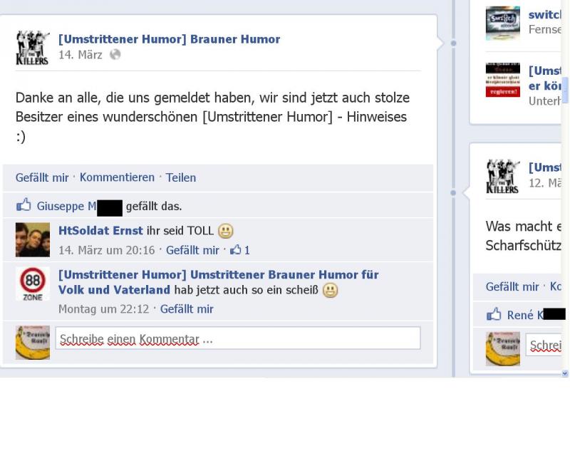 Brauner Humor Gemeldet bei Facebook