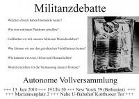 Flyer für die Autonomen Vollversammlung (13. Juni 2010)