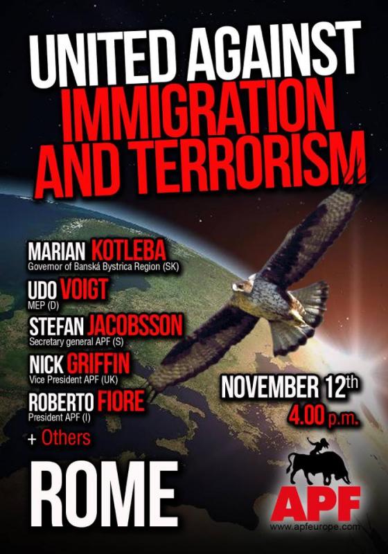 APF-Kongress "United against immigration and terrorism" in Rom am 12.11.2016 