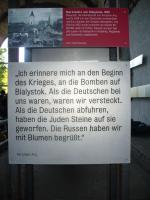 "Ich erinnere mich an den Beginn des Krieges, an die Bomben auf Bialystok. Als die Deutschen bei uns waren, waren wir versteckt.Als die Deutschen abfuhren, haben die Juden Steine auf sie geworfen