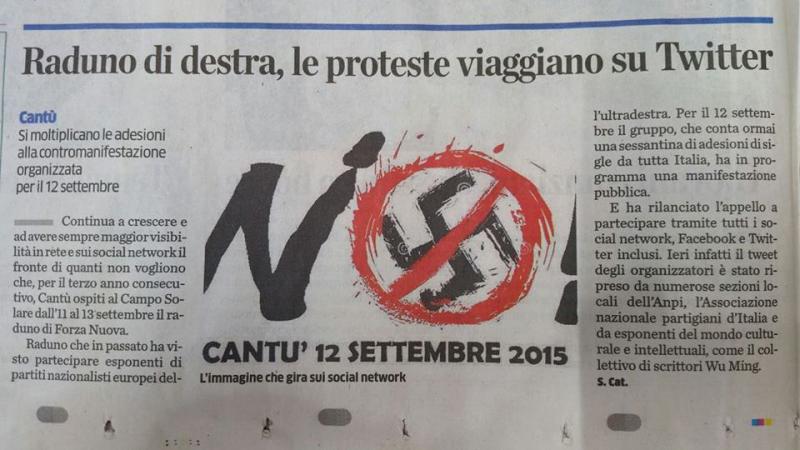 NO al festival neonazista a Cantù