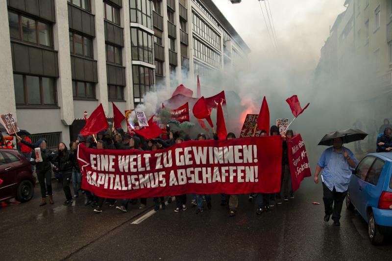 Pyrotechnik in der Demospitze 2015