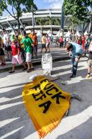 Protestaktion vor dem Maracanã-Stadion