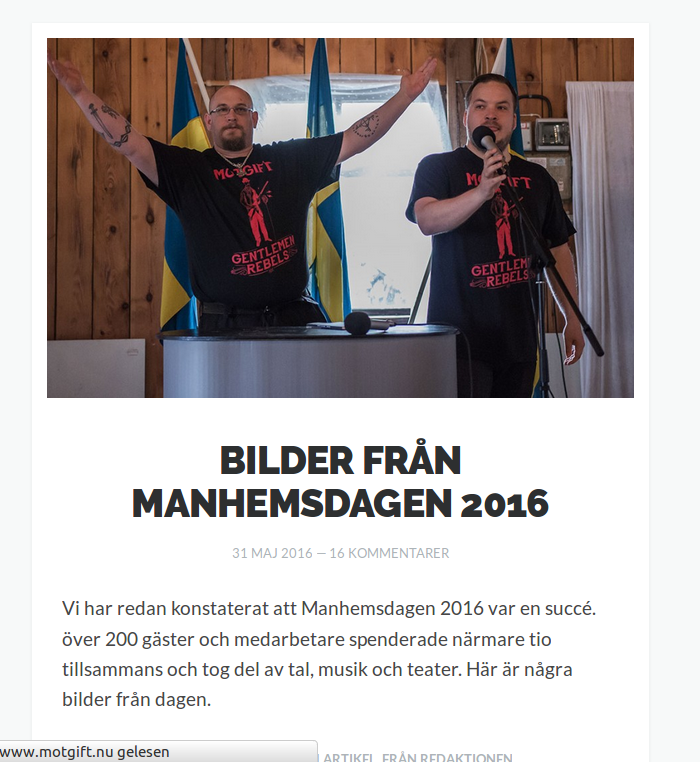 "Motgift" auf dem Manhemsdagen 2016 - Magnus Söderman und Dan Eriksson