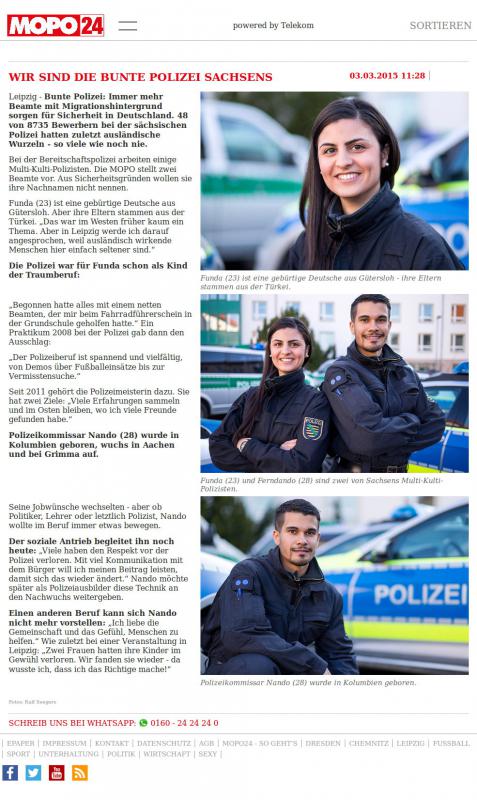 Morgenpost: "Nando" und "die bunte Polizei Sachsens"