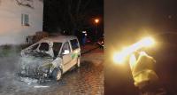 In der Nacht zum Montag wurden zwei Autos angezündet, ein Zündler filmte sich bei der Tat Foto: Spreepicture/Screenshot/Montage: B.Z.
