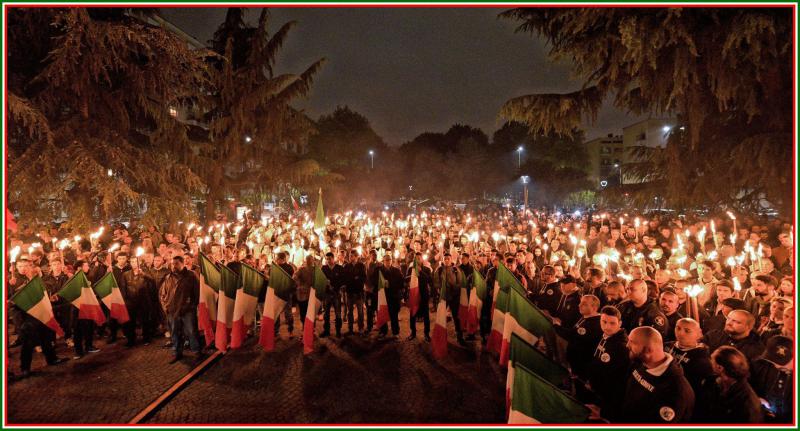 Faschistische Kundgebung in Mailand am 29. April 2015 zum 40. Todestag von Sergio Ramelli