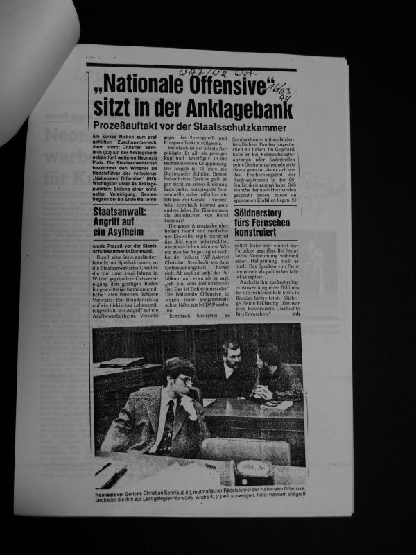 NO-Prozeß  16.3.1994 Pressausschnitte NO (Azzoncao-Archiv)