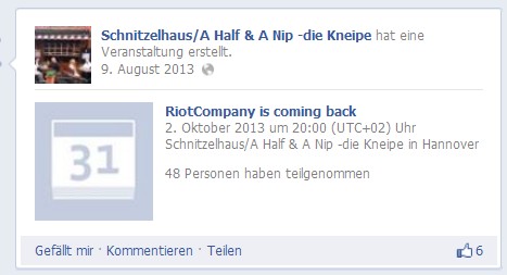 Abb.7 "RiotCompany"-Konzert 02.10.2013 im Schnitzelhaus