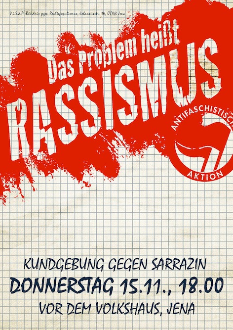 Kundgebung gegen die Lesung von Sarrazin im Volkshaus