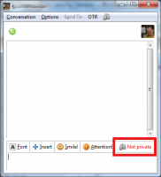 OTR-Knopf rechts unten im Chattfenster