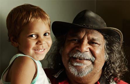Aboriginal grandpa with grandson