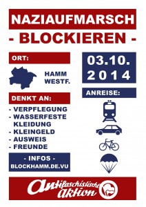 Plakat gegen den Naziaufmarsch am 3.10.2014 in Hamm