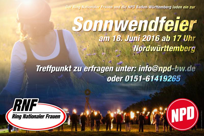 Flyer: "Sonnwendfeier" der NPD Baden-Württemberg