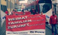 Demonstration in Erfurt, rechts Enrico Krause