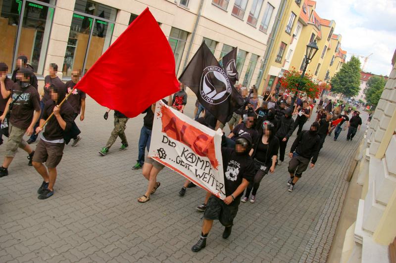 Demo in der Stadt.