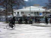 Radtour gegen Gentrifizierung zwischen Propagandaministerium und Bullenakademie