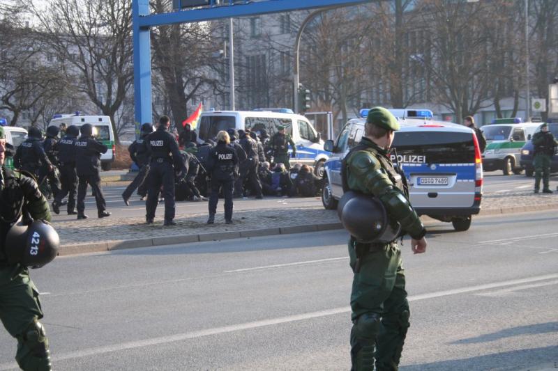 Blockade an der Zentralhaltestelle