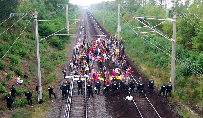 Blockade der Hambachbahn