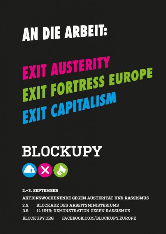 Blockupy-Flyer: An die Arbeit