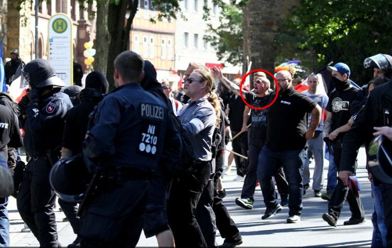 Benny Meyer bei einer Demonstration von "Die Rechte" in Goslar