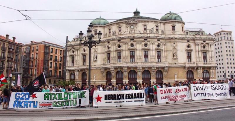 Innenstadt Bilbao - hier finden sonst die wöchtentlichen Kundgebung von baskischen Angehörigen der Gefangenen statt