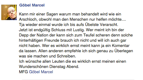 Marcel wundert sich, dass er mal wieder von Menschen "verarscht" wurde. Wir finden das nicht weiter verwunderlich.