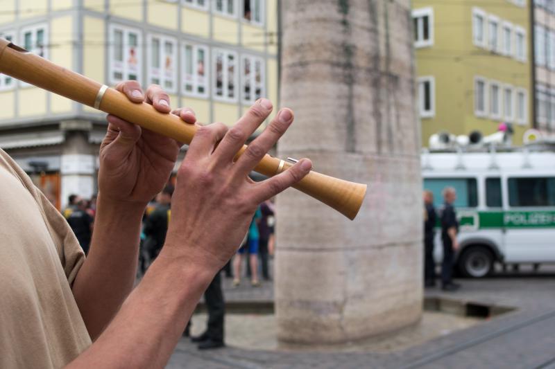 Blockflöte und Blockföten am Bertoldsbrunnen