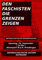 Überregionale antifaschistische Demonstration am 24. September in Weil am Rhein Flyer1