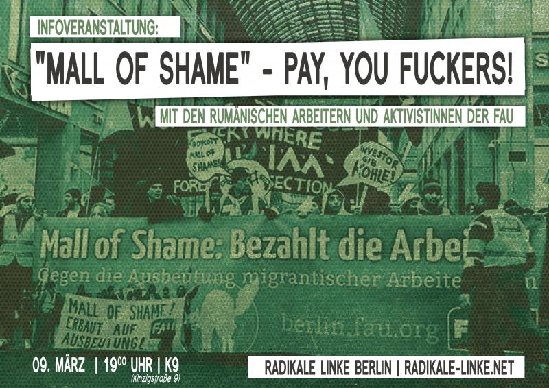 Veranstaltungsflyer zur 'Mall of Berlin' 