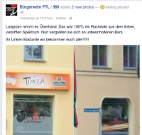 Freitaler Faschoseite "Bürgerwehr FTL / 360" auf Facebook
