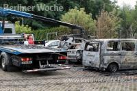 Das Feuer hinterließ ausgeglühte Wracks. (Foto: Ralf Drescher)