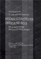 Plakat zur Infoveranstaltung zum Nationalsozialistischen Untergrund (NSU) am 23.04.2013 in Koblenz